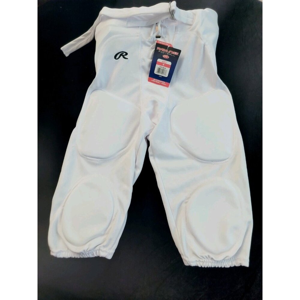 Rawlings Integrated Football Pants Color White Sz Medium Adulto Adjustable Waist
